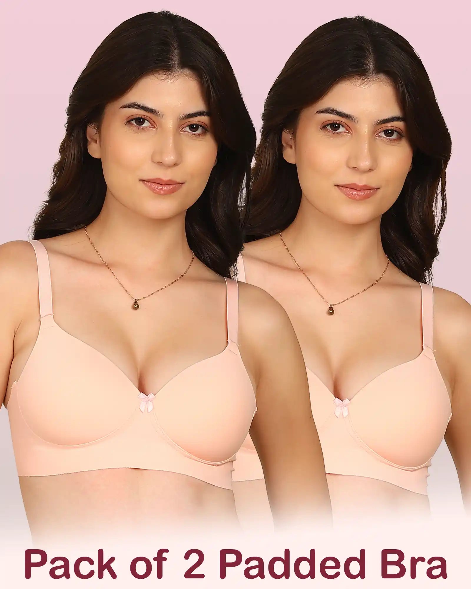 Intimist Easy-Fit Seamless Bonded Padded Everyday Bra (IS-5991-PEACH)(Pack of 2)