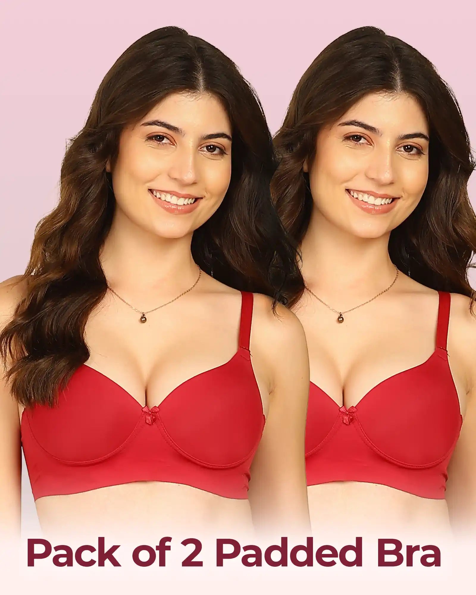 Intimist Easy-Fit Seamless Bonded Push-Up Bra (IS-5301-Wine)(Pack of 2)
