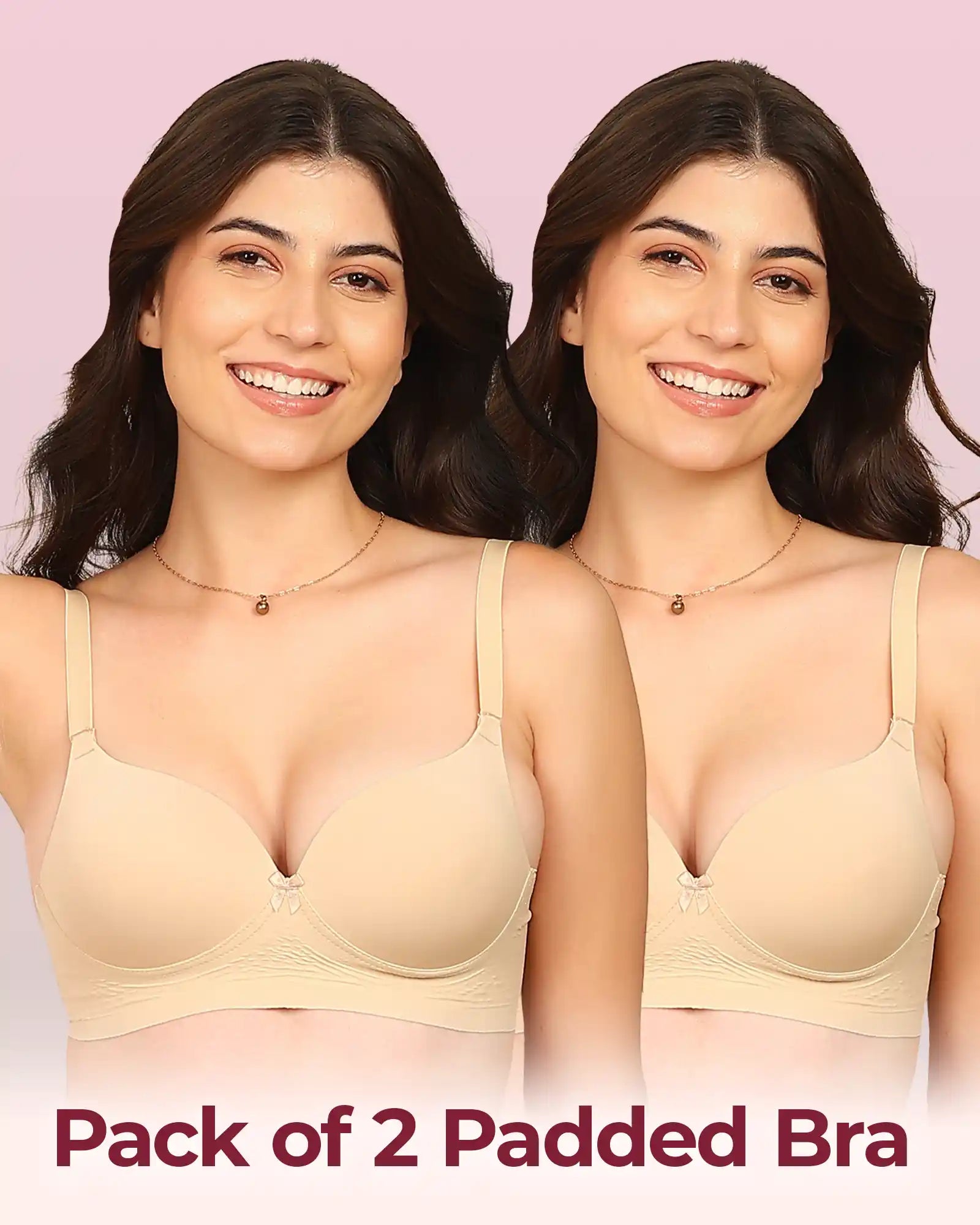 Intimist Easy-Fit Seamless Bonded Maximiser Bra (IS-5107-SKIN)(Pack of 2)