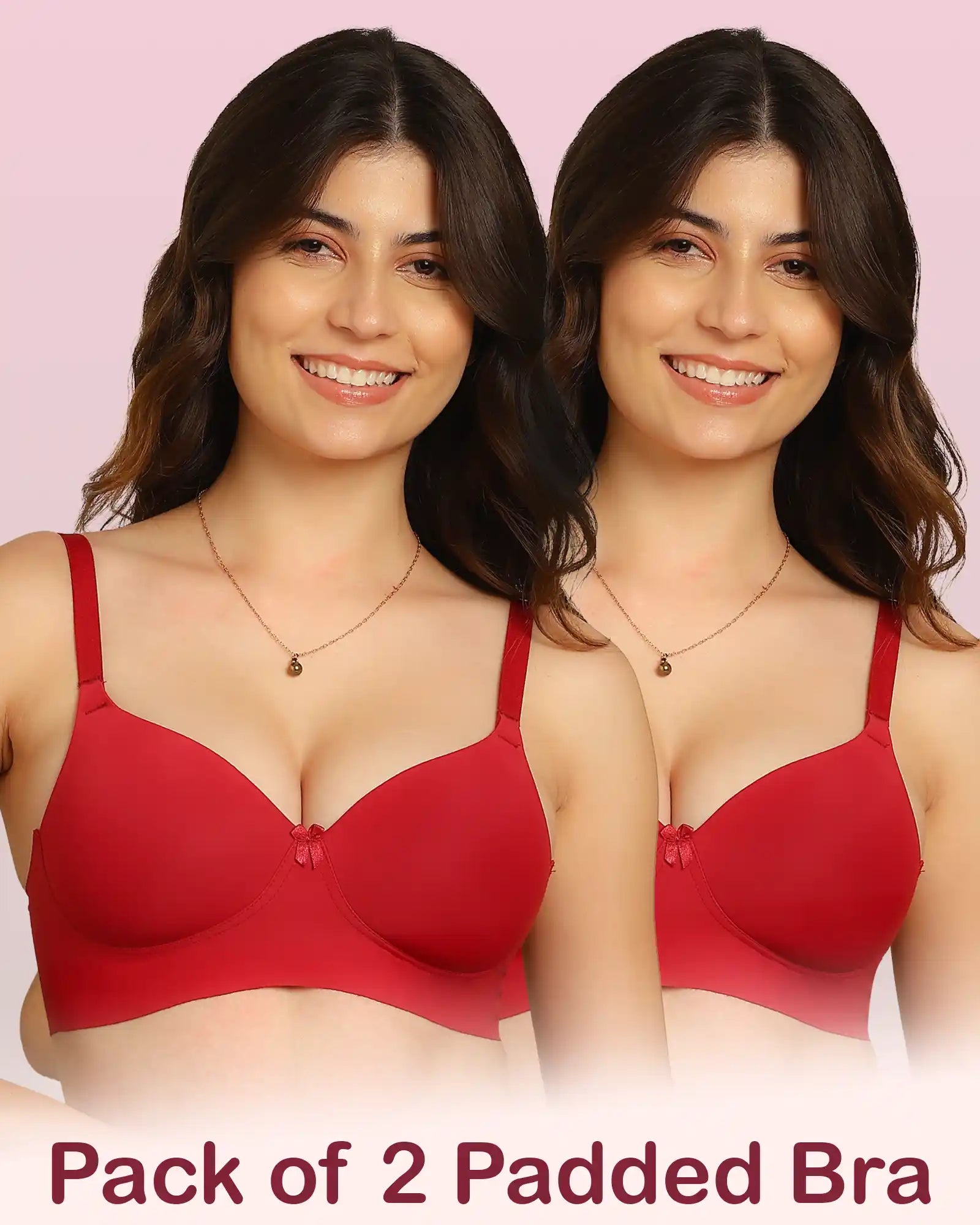 Intimist Easy-Fit Seamless Bonded Padded Everyday Bra (IS-5991-Wine)(Pack of 2)