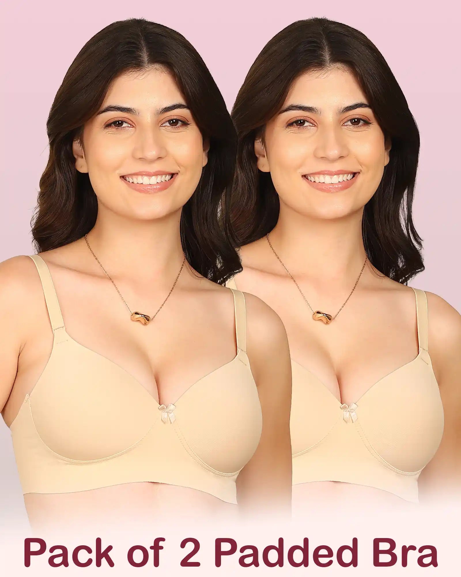 Intimist Easy-Fit Seamless Bonded Padded Everyday Bra (IS-5991-SKIN)(Pack of 2)
