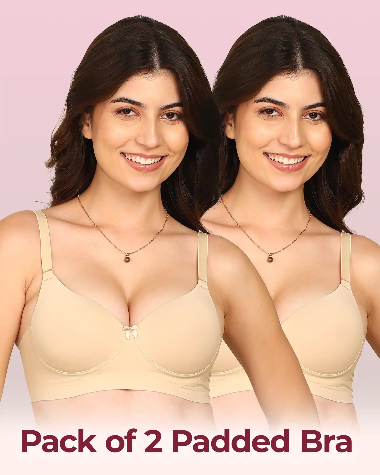 Intimist Easy-Fit Seamless Bonded Push-Up Bra (IS-5301-Skin)(Pack of 2)