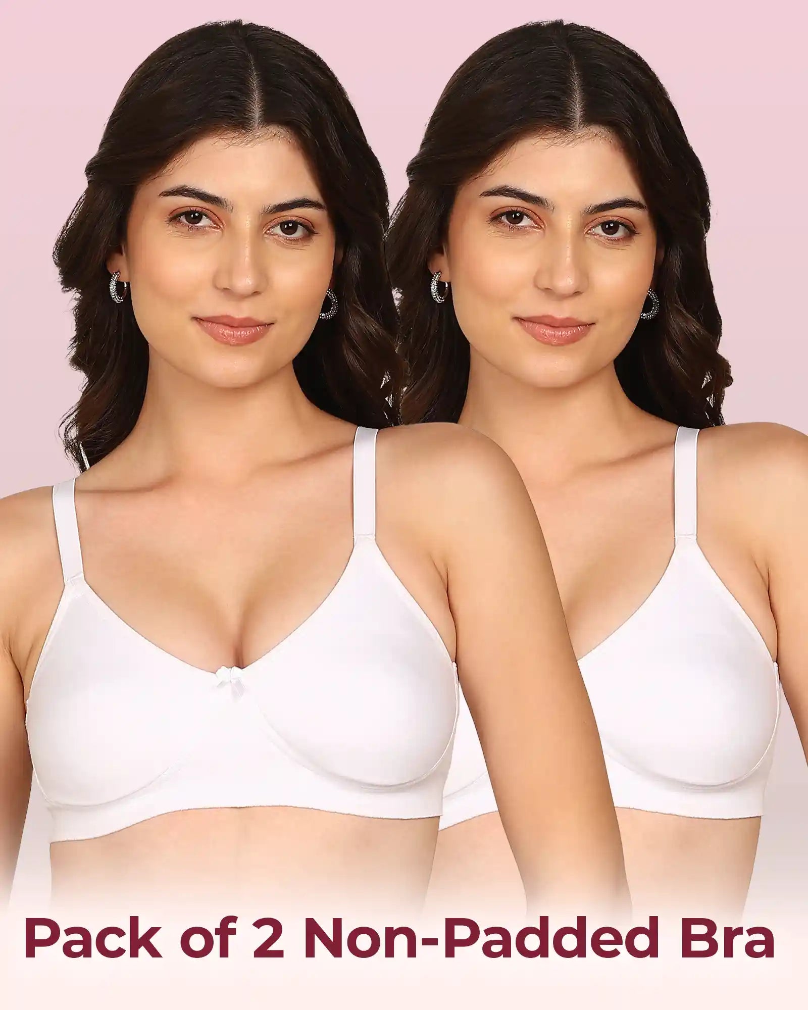 Intimist Easy-Fit Seamless Bonded T-Shirt Bra (IS-352-White)(Pack Of 2)