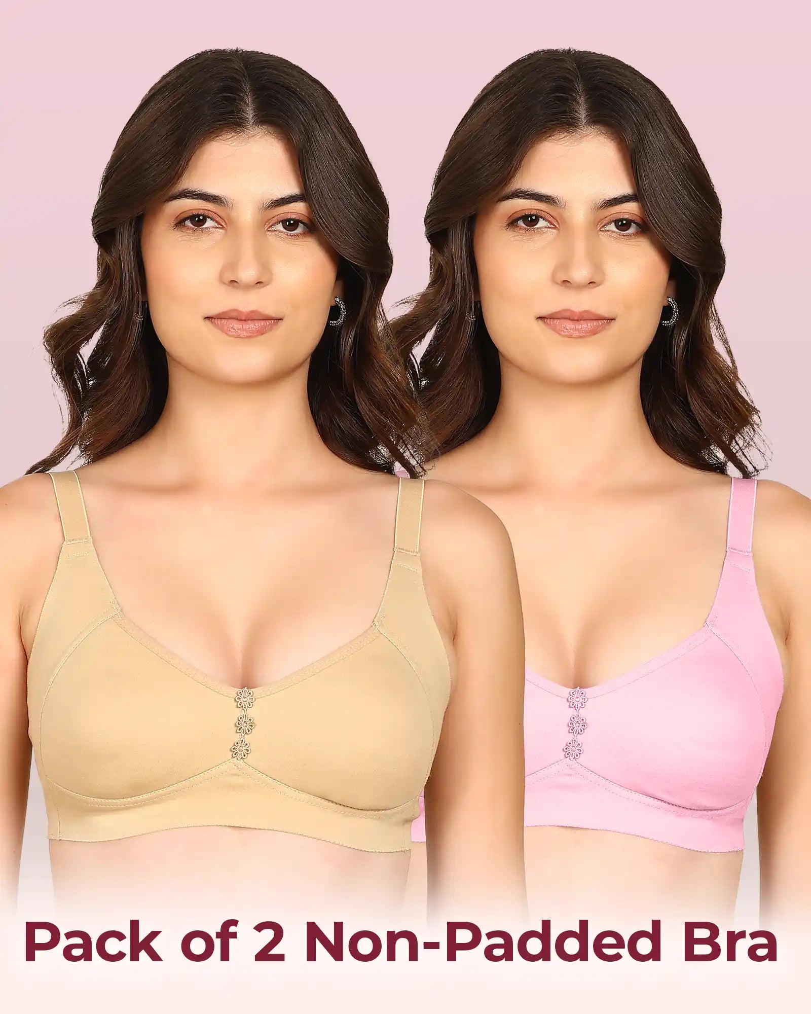 Intimist Easy-Fit Seamless Bonded Non-Padded Minimiser (IS-405-Skin-Pink)( Pack Of 2)