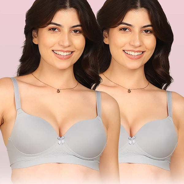 Intimist Easy-Fit Seamless Bonded Maximiser Bra (IS-5107-GREY)(Pack of 2)