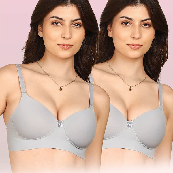 Intimist Easy-Fit Seamless Bonded Padded Everyday Bra (IS-5991-GREY)(Pack of 2)