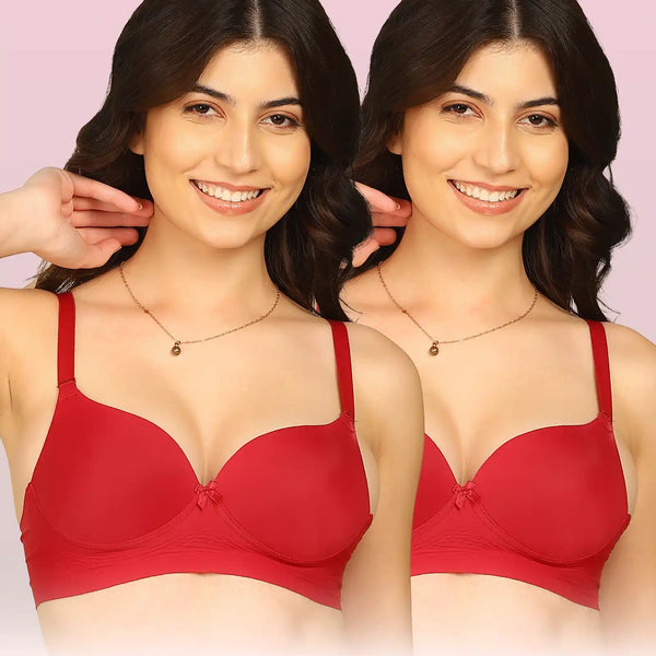 Intimist Easy-Fit Seamless Bonded Maximiser Bra (IS-5107-WINE)(Pack of 2)