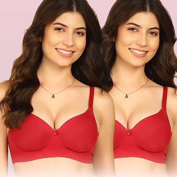 Intimist Easy-Fit Seamless Bonded Push-Up Bra (IS-5301-Wine)(Pack of 2)