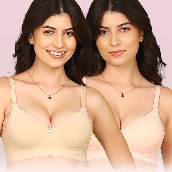 Intimist Easy-Fit Seamless Bonded Push-Up Bra (IS-5301-SKIN-PEACH)(Pack of 2)