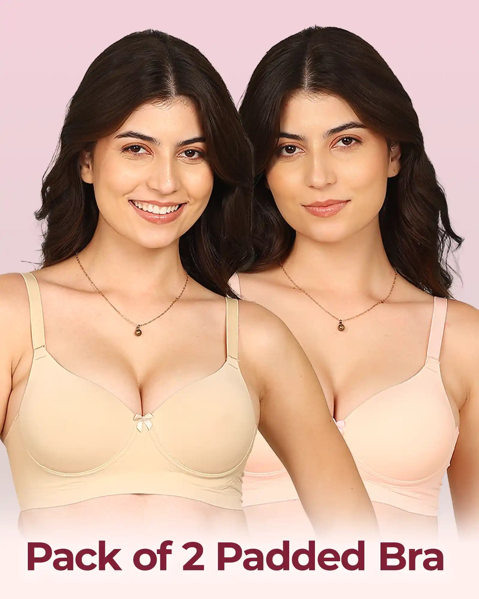 Intimist Easy-Fit Seamless Bonded Push-Up Bra (IS-5301-SKIN-PEACH)(Pack of 2)
