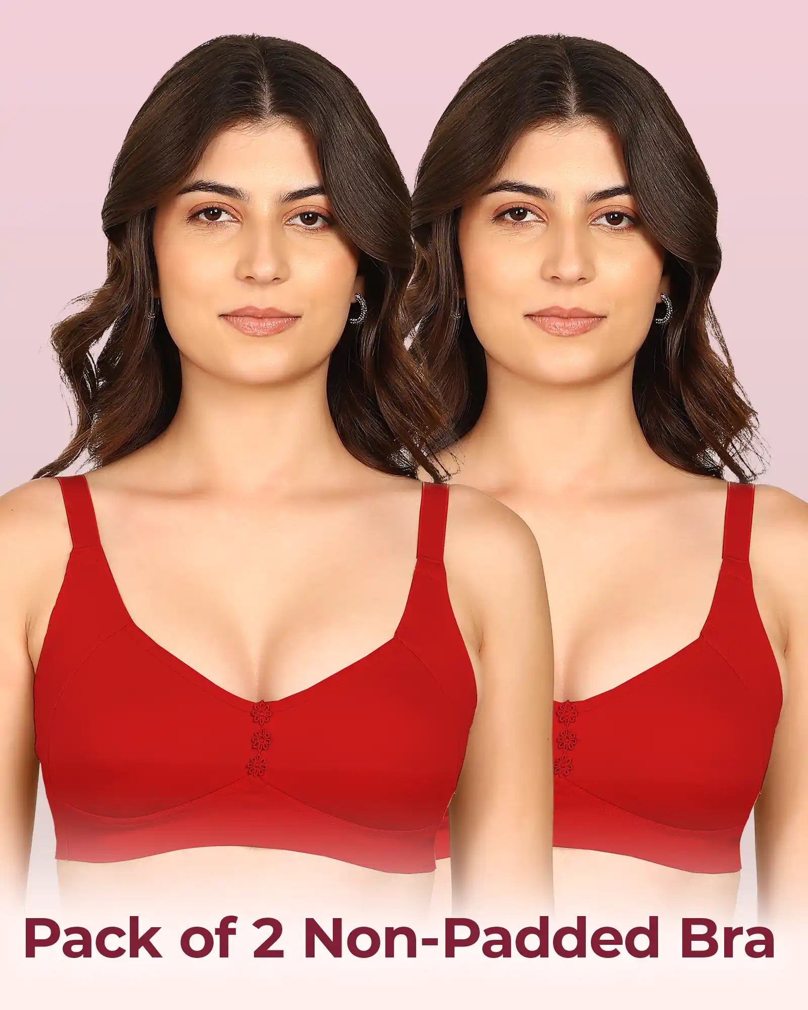 Intimist Easy-Fit Seamless Bonded Non-Padded Minimiser (IS-405-RED)( Pack Of 2)