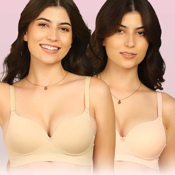 Intimist Easy-Fit Seamless Bonded Maximiser Bra (IS-5107-SKIN-PEACH)(Pack of 2)