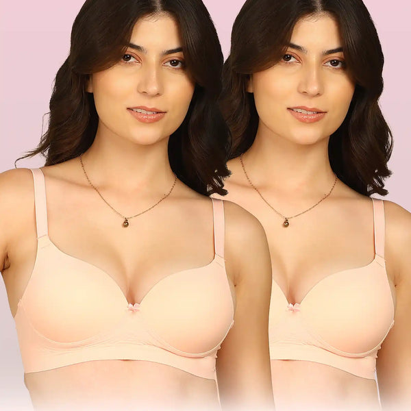 Intimist Easy-Fit Seamless Bonded Maximiser Bra (IS-5107-PEACH)(Pack of 2)