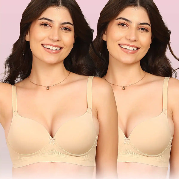 Intimist Easy-Fit Seamless Bonded Maximiser Bra (IS-5107-SKIN)(Pack of 2)