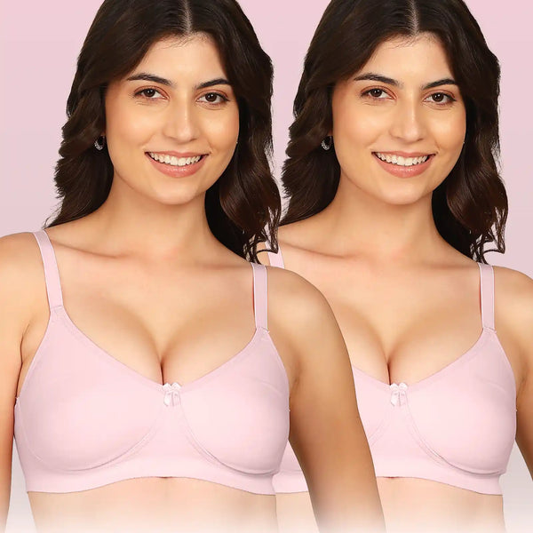 Intimist Easy-Fit Seamless Bonded T-Shirt Bra (IS-352-Pink)(Pack Of 2)