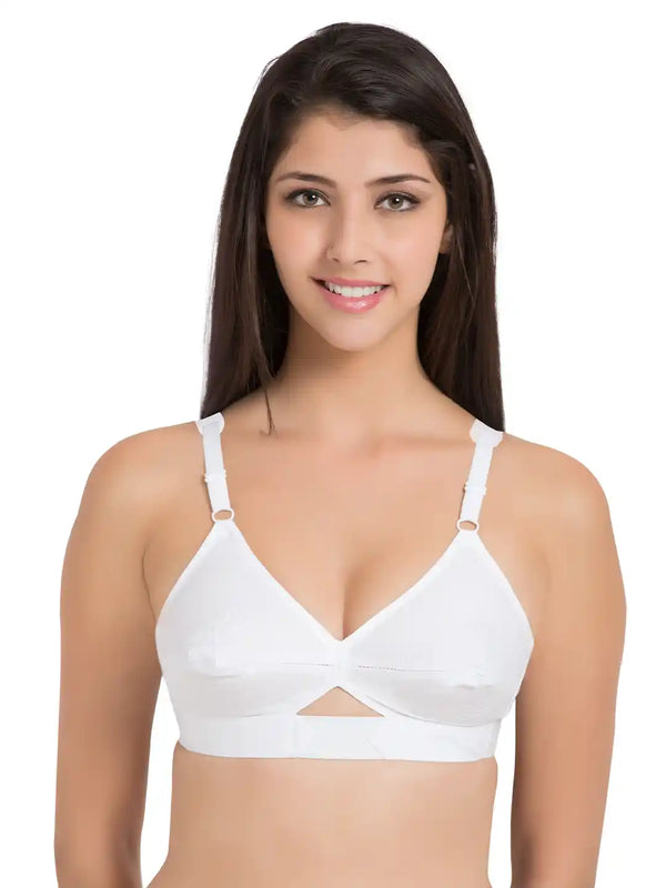 Centra Center Elastic Full Coverage Cotton Bra (CCT9-WHITE)