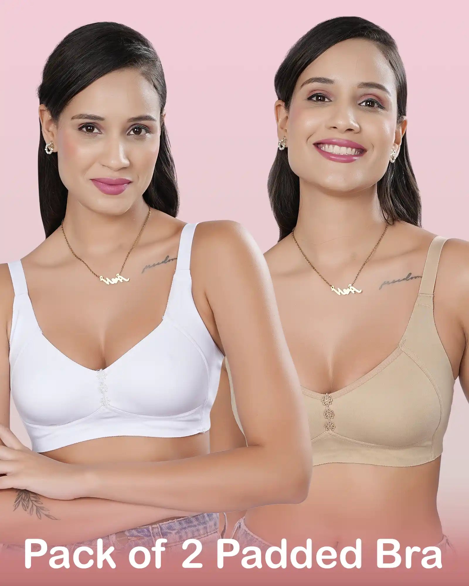 Intimist Easy-Fit Seamless Bonded Non-Padded Minimiser (IS-405-White-Skin)( Pack Of 2)