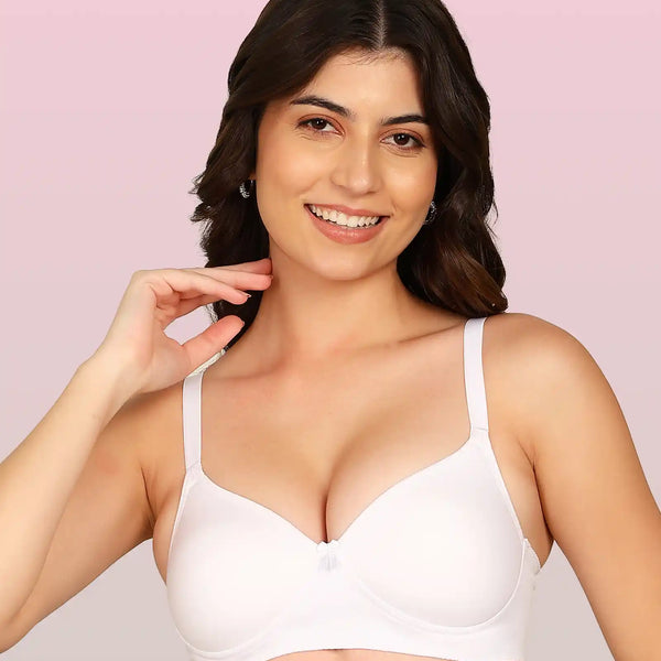 Intimist Bonded Padded T-Shirt Bra (IS-1013-White)