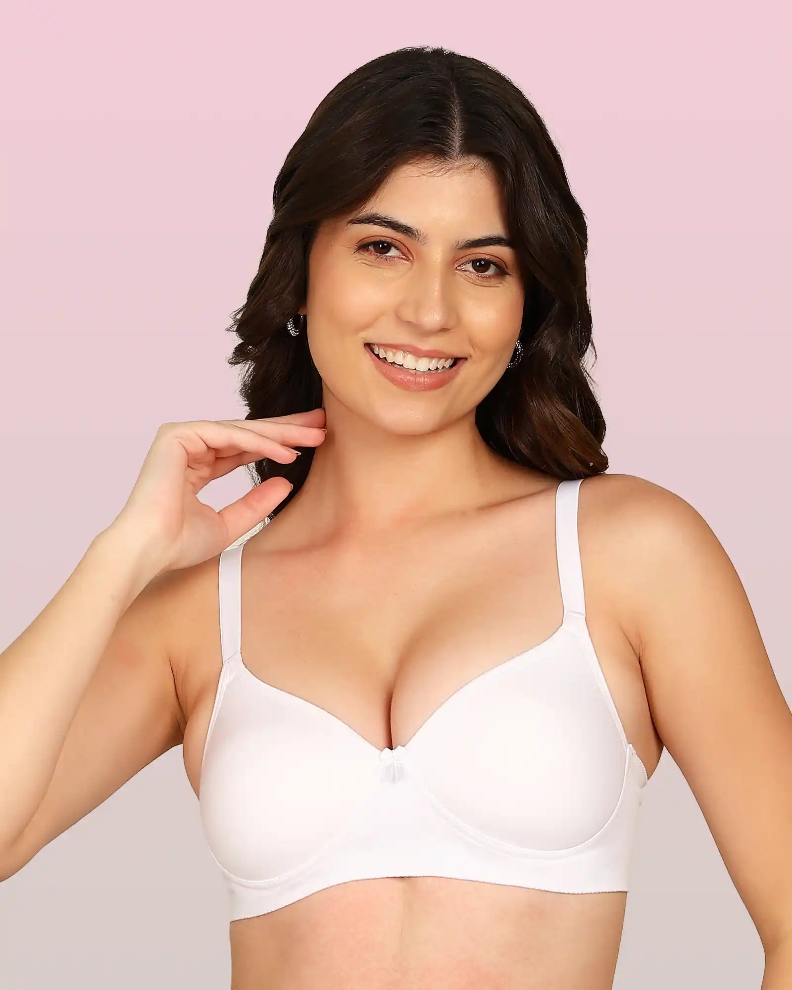 Intimist Bonded Padded T-Shirt Bra (IS-1013-White)