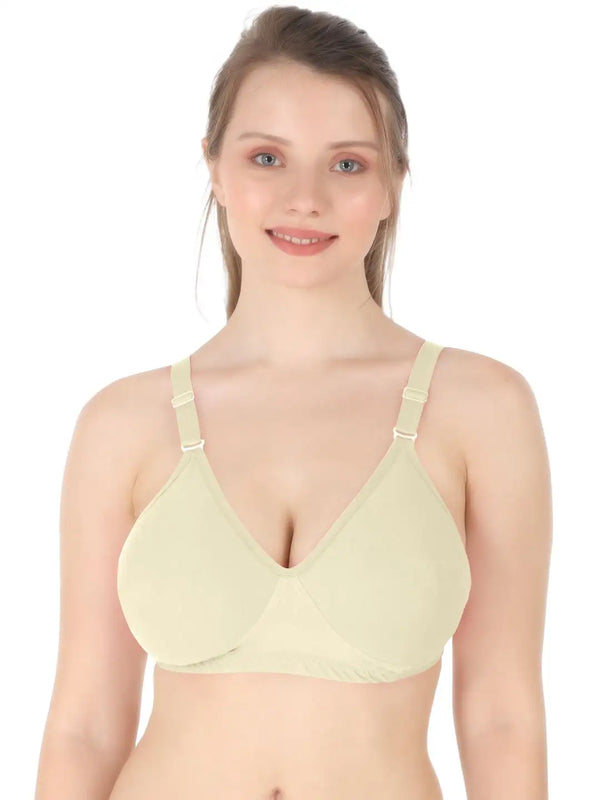 Intimist Full Coverage Non-Padded Everyday Seamless Cotton Bra (I-9703-SKIN)