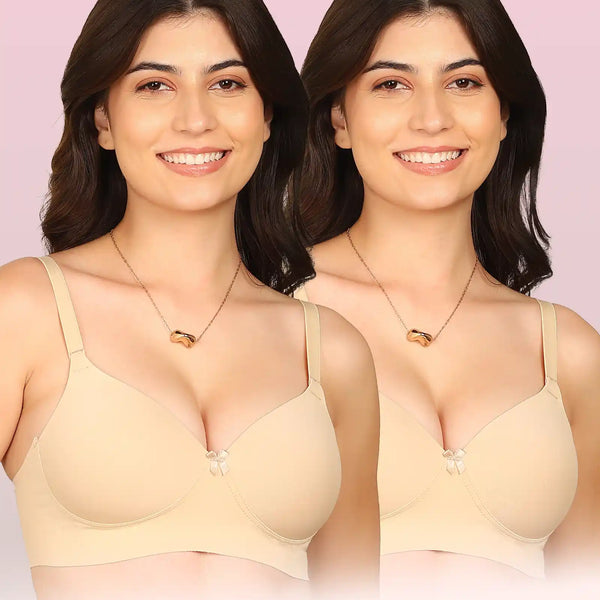 Intimist Easy-Fit Seamless Bonded Padded Everyday Bra (IS-5991-SKIN)(Pack of 2)