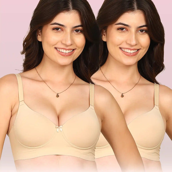 Intimist Easy-Fit Seamless Bonded Push-Up Bra (IS-5301-Skin)(Pack of 2)