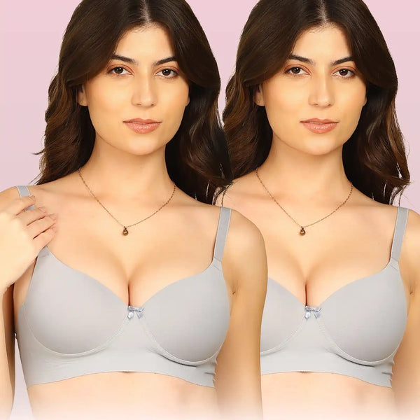 Intimist Easy-Fit Seamless Bonded Push-Up Bra (IS-5301-GREY)(Pack of 2)