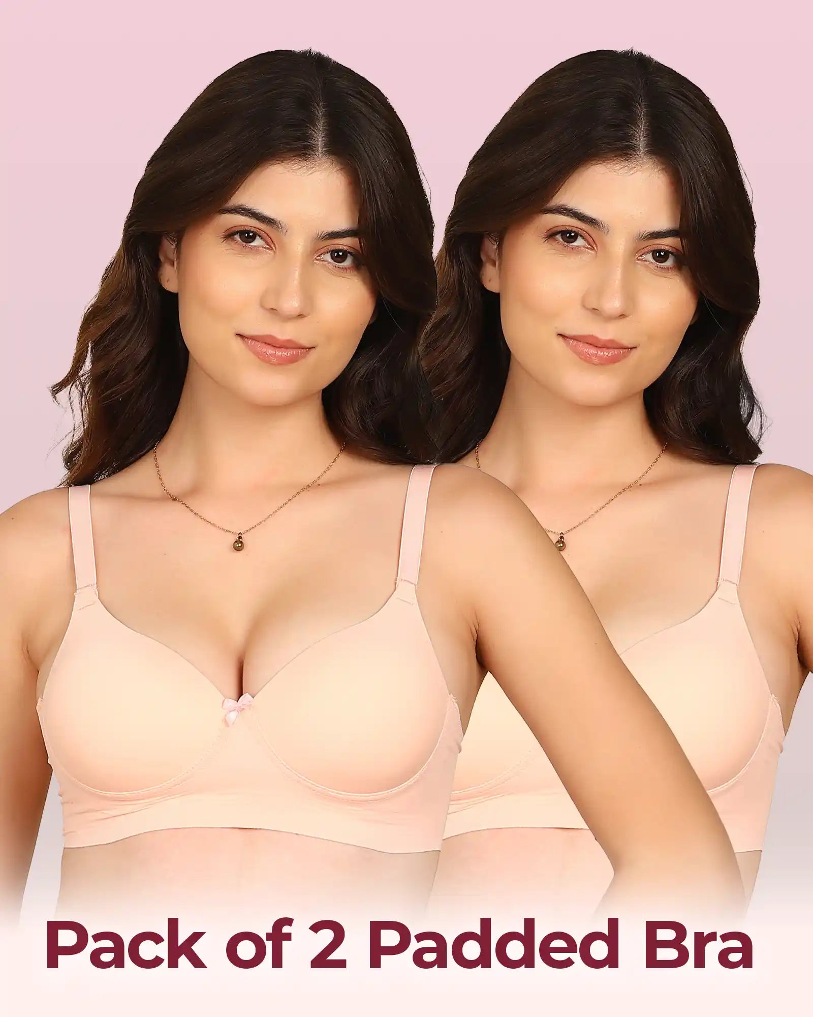 Intimist Easy-Fit Seamless Bonded Push-Up Bra (IS-5301-PEACH)(Pack of 2)