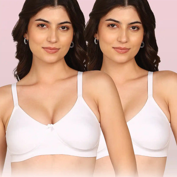 Intimist Easy-Fit Seamless Bonded T-Shirt Bra (IS-352-White)(Pack Of 2)