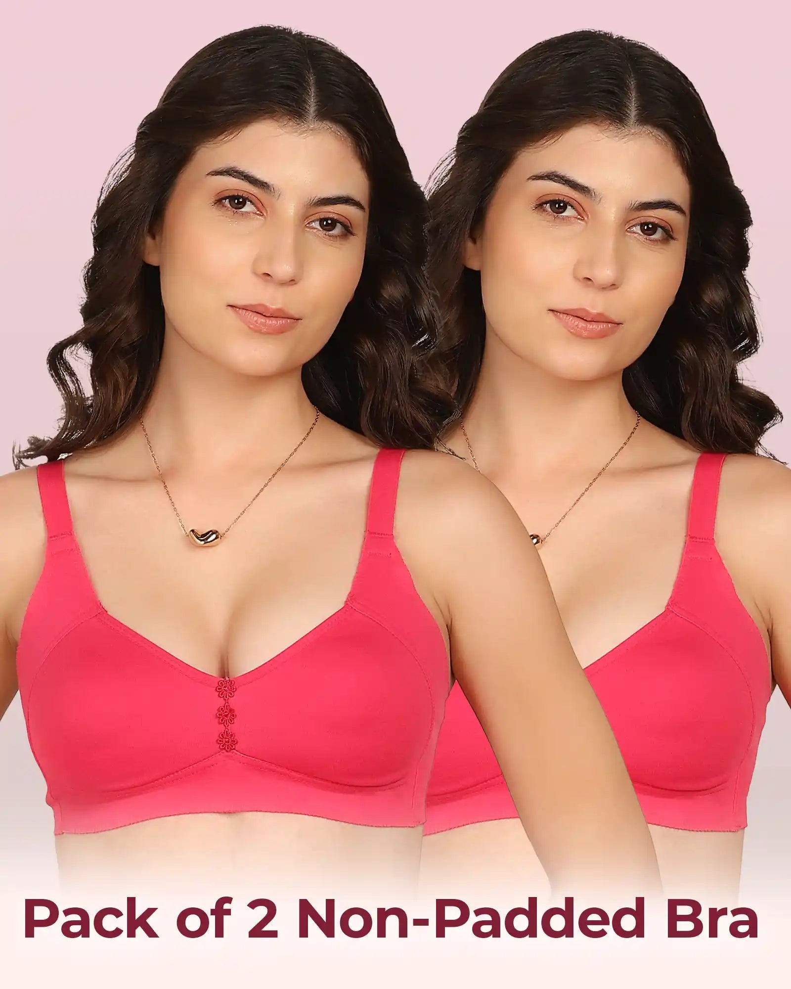 Intimist Easy-Fit Seamless Bonded Non-Padded Minimiser (IS-405-DARK PINK)(Pack Of 2)