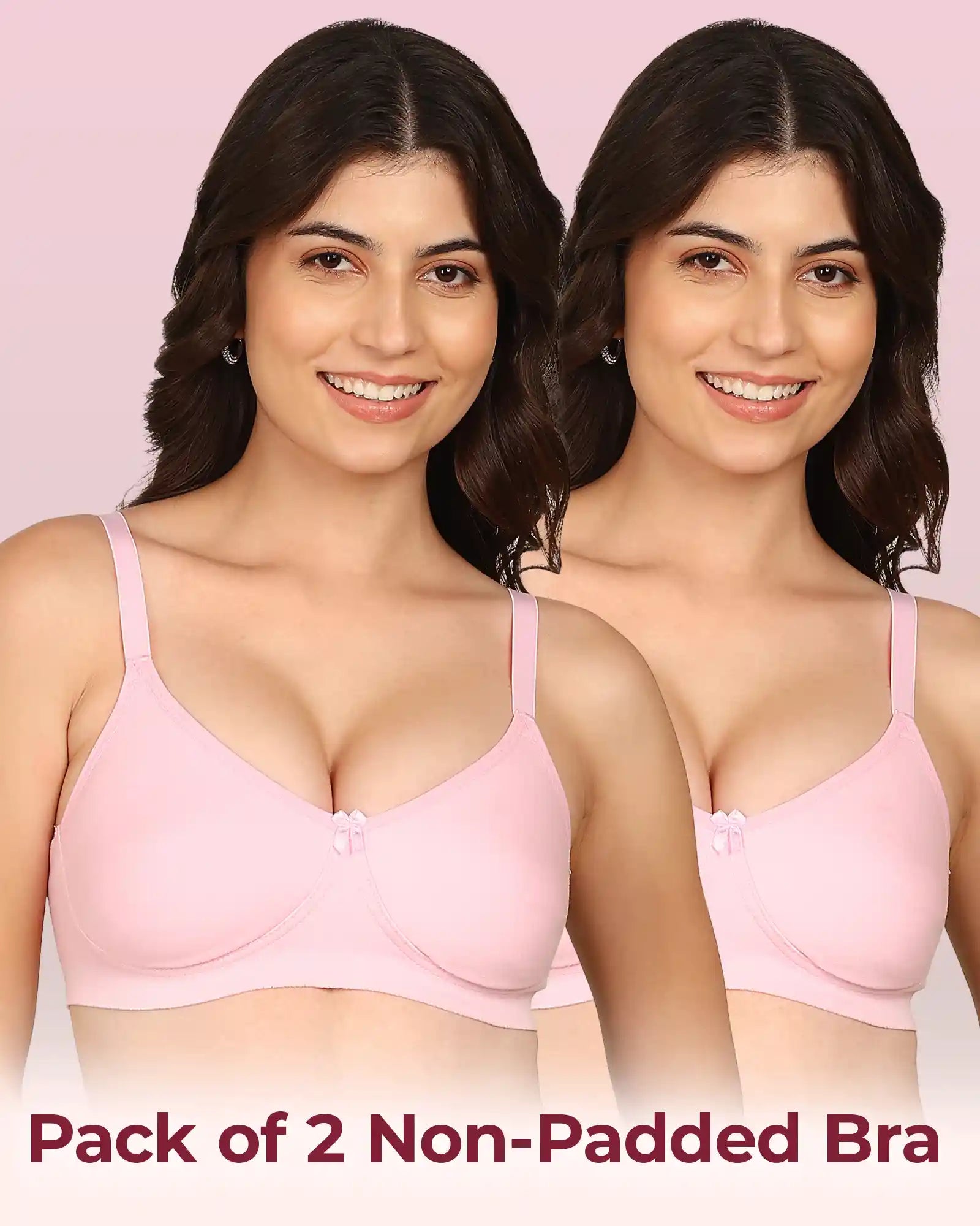 Intimist Easy-Fit Seamless Bonded T-Shirt Bra (IS-352-Plum)(Pack Of 2)