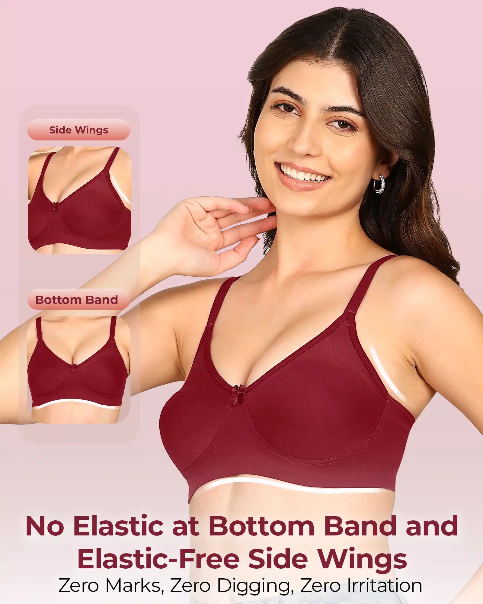 Intimist Bonded T-Shirt Bra (IS-352-Magenta)