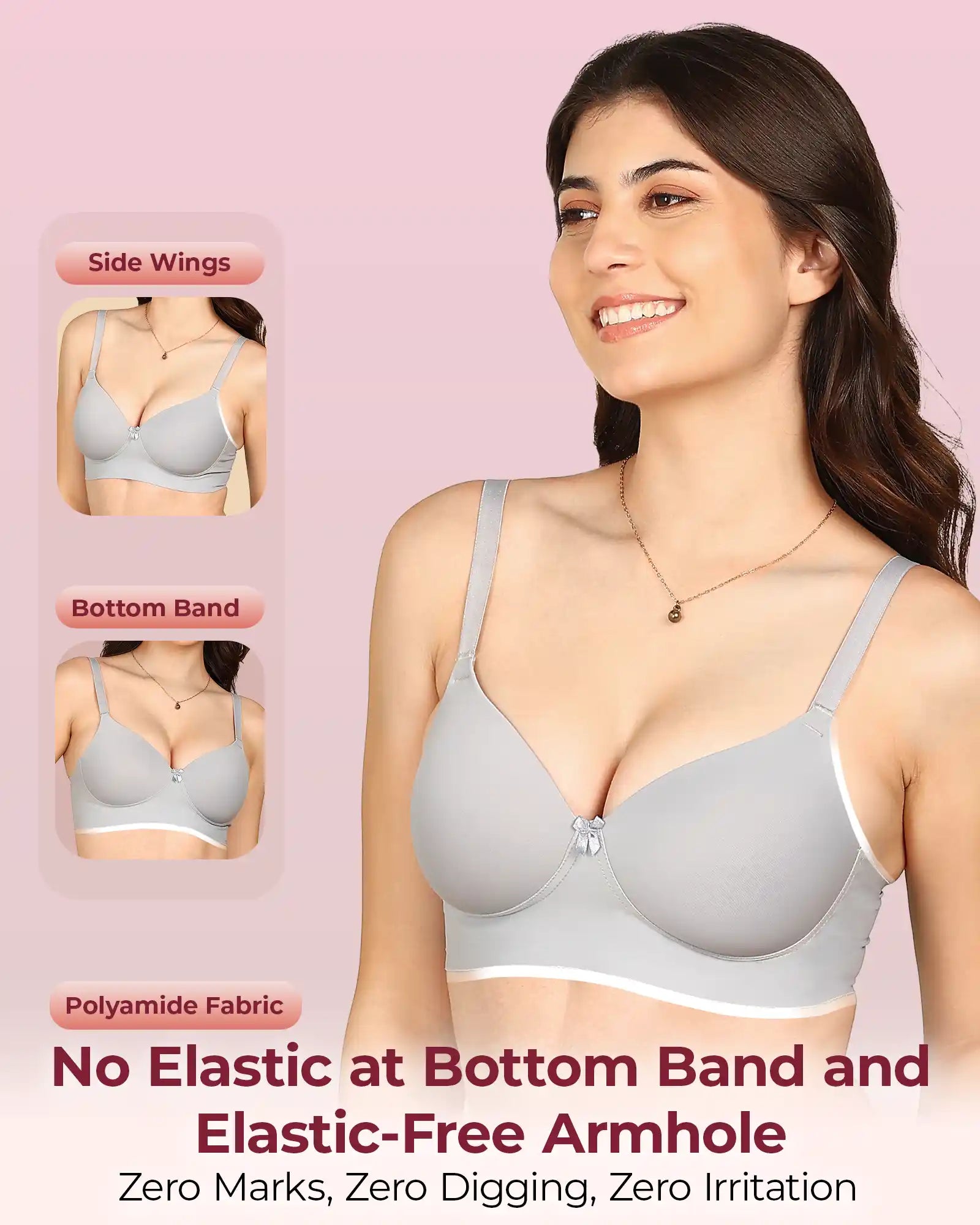 Intimist Bonded Padded Everyday Bra (IS-5991-GREY)