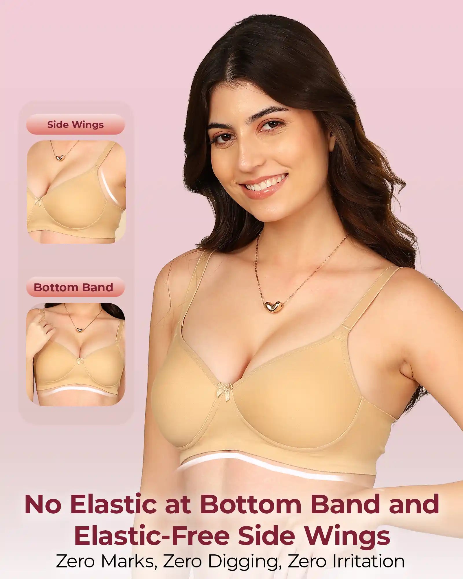 Intimist Bonded Padded T-Shirt Bra (IS-1013-Skin)