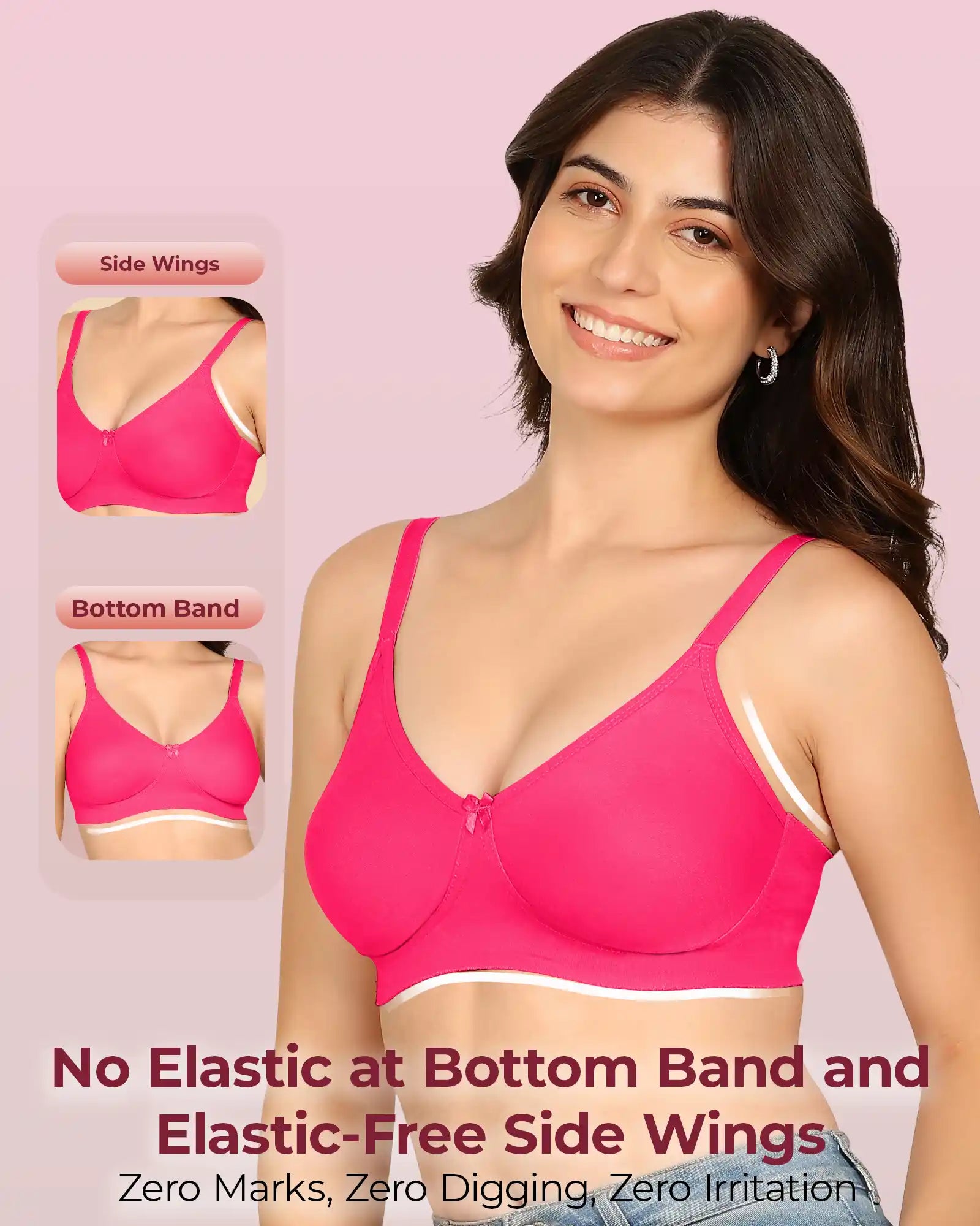 Intimist Bonded T-Shirt Bra (IS-352-Dark Pink)