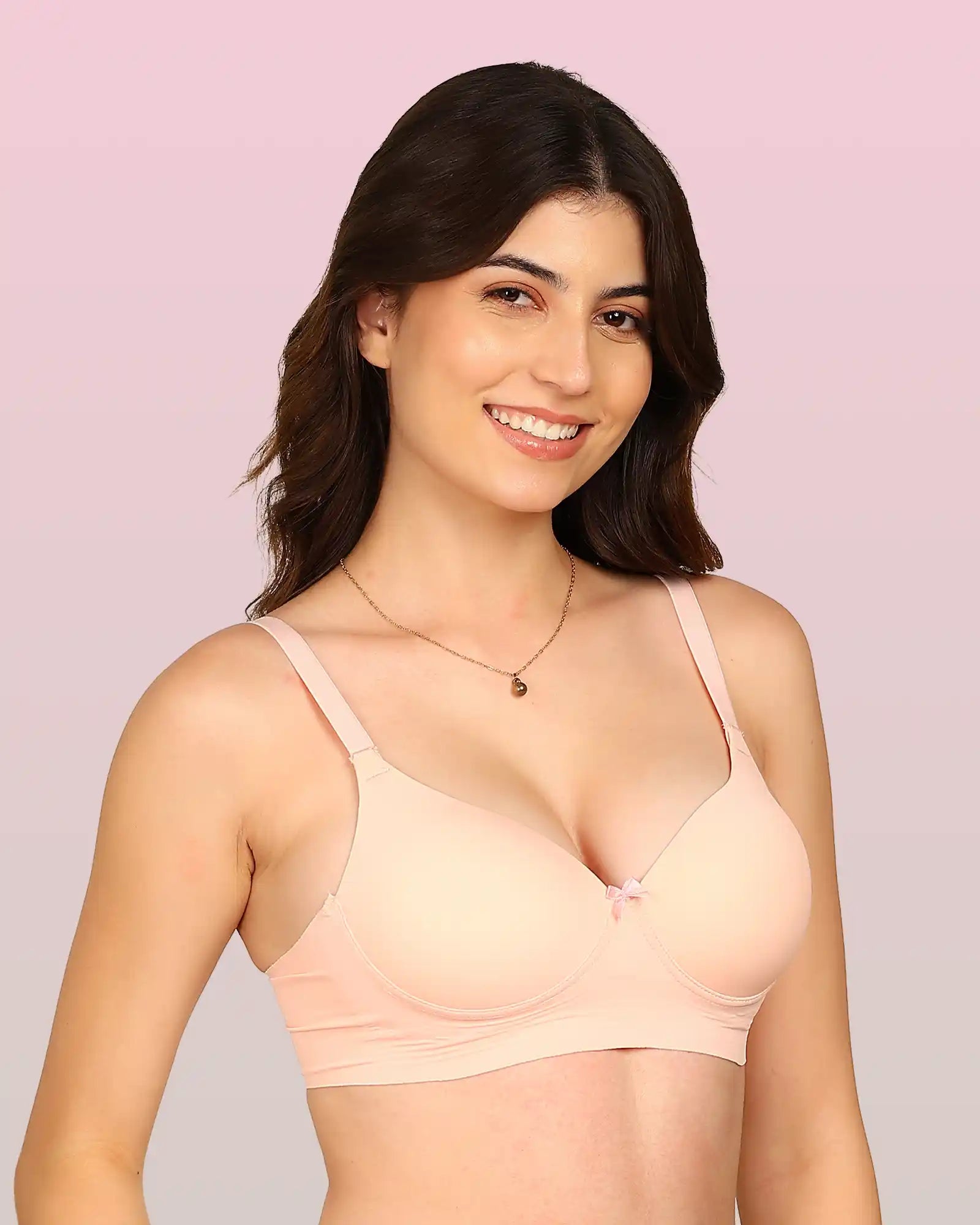 Intimist Easy-Fit Seamless Bonded Push-Up Bra (IS-5301-PEACH-WINE)(Pack of 2)