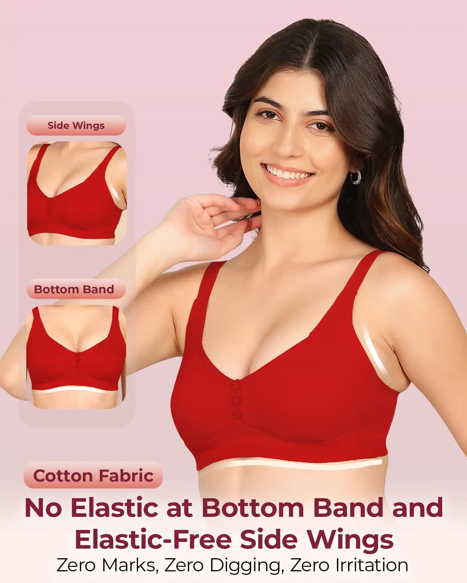 Intimist Easy-Fit Seamless Bonded Non-Padded Minimiser (IS-405-RED)( Pack Of 2)