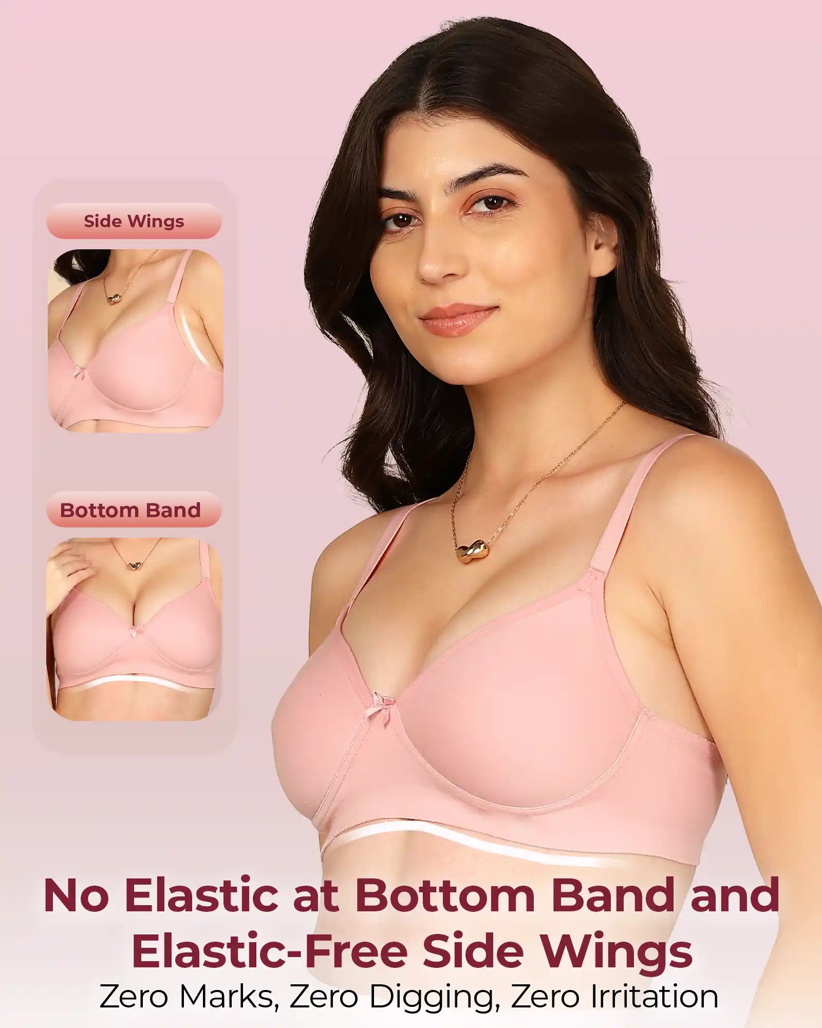 Intimist Bonded Padded T-Shirt Bra (IS-1013-Plum)