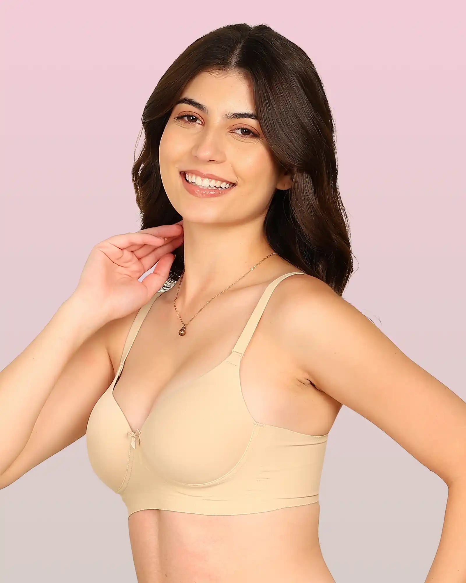 Intimist Easy-Fit Seamless Bonded Push-Up Bra (IS-5301-SKIN-PEACH)(Pack of 2)